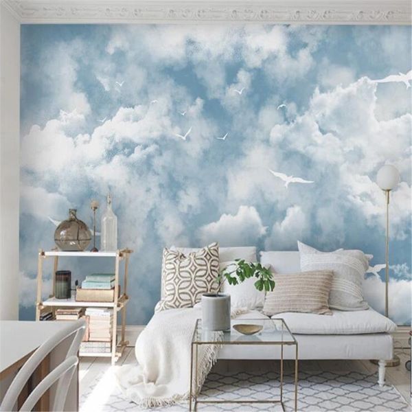 wallpapers milofi customized large wallpaper mural modern minimalist mediterranean blue sky white clouds seagull children's room backgr 
wallpapers milofi customized large wallpaper mural modern minimalist mediterranean blue sky white clouds seagull children's room backgr
