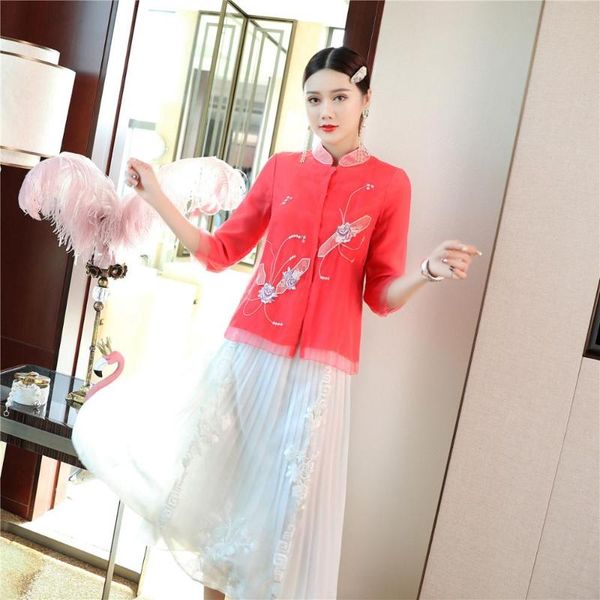 women's jackets summer original design han style chinese embroidered short section cheongsam jacket outwear for women, Black;brown
women's jackets summer original design han style chinese embroidered short section cheongsam jacket outwear for women, Black;brown
