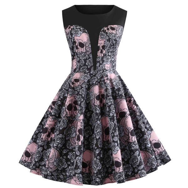 suits clothes womens rockabilly dress halloween o-neck skull floral print vintage evening party vestidos plus size, Black
suits clothes womens rockabilly dress halloween o-neck skull floral print vintage evening party vestidos plus size, Black