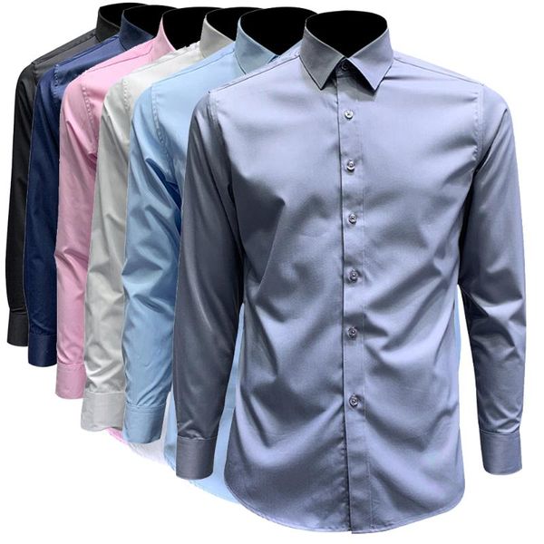 men's dress shirts mens business casual long sleeve solid color lapel shirt daily office, White;black
men's dress shirts mens business casual long sleeve solid color lapel shirt daily office, White;black