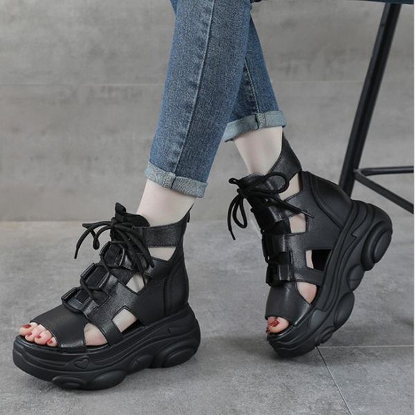 dress shoes roman sandals women's 2021 thick bottom cool boots fish mouth high gang platform gladiator women mujer, Black
dress shoes roman sandals women's 2021 thick bottom cool boots fish mouth high gang platform gladiator women mujer, Black