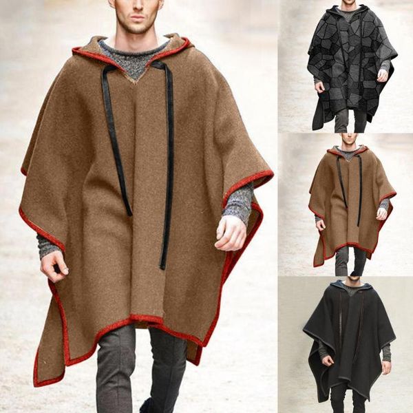 men's jackets trendy geometric pattern drawstring shawl coat jacket cosplay patchwork, Black;brown
men's jackets trendy geometric pattern drawstring shawl coat jacket cosplay patchwork, Black;brown