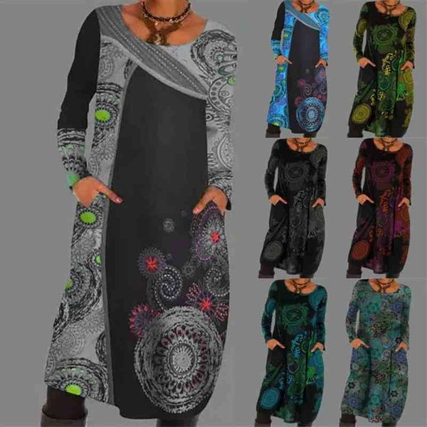 fashion autumn winter vintage folk long sleeve loose dress women casual clothes o-neck print pocket ladies dresses robe, Black;gray
fashion autumn winter vintage folk long sleeve loose dress women casual clothes o-neck print pocket ladies dresses robe, Black;gray
