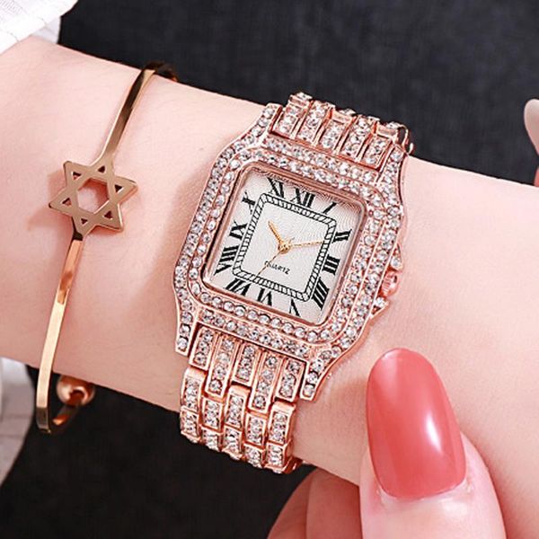 wristwatches women watches square diamond rose gold watch ladies wrist luxury rhinestone women's bracelet relogio feminino, Slivery;brown 
wristwatches women watches square diamond rose gold watch ladies wrist luxury rhinestone women's bracelet relogio feminino, Slivery;brown