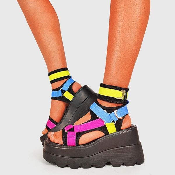 sandals 2021 brand women's platform gladiator ladies mixed colors shoes woman wedges high heels summer thick bottom, Black
sandals 2021 brand women's platform gladiator ladies mixed colors shoes woman wedges high heels summer thick bottom, Black