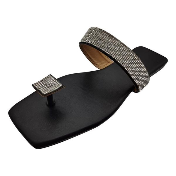 slippers bright diamond spring/summer 2021 single finger rhinestone candy color flat women sandals durable beach non-slip, Black
slippers bright diamond spring/summer 2021 single finger rhinestone candy color flat women sandals durable beach non-slip, Black