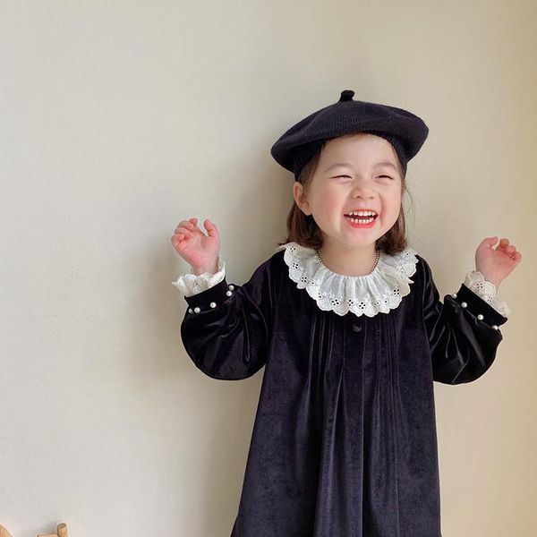 girl's dresses children clothing autumn korean style toddler girl lace collar solid color dress kids pearl sleeve princess, Red;yellow
girl's dresses children clothing autumn korean style toddler girl lace collar solid color dress kids pearl sleeve princess, Red;yellow