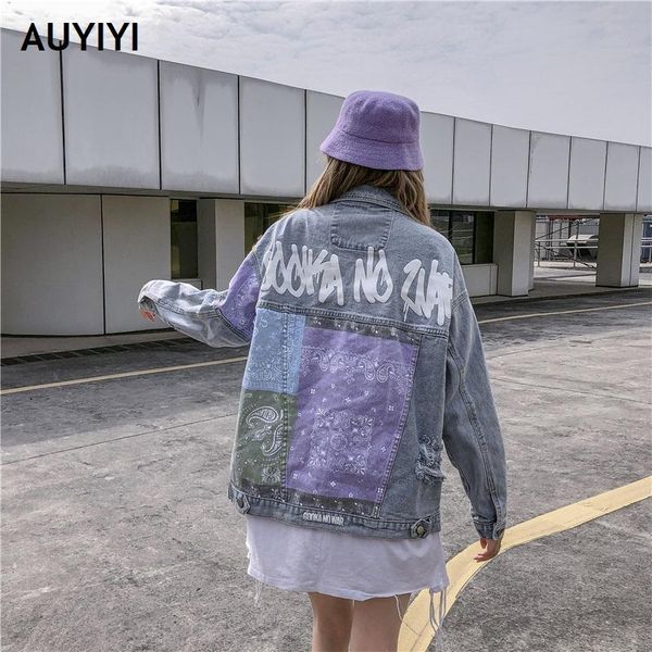 women's jackets auyiyi tide brand ins hip-hop cashew flower stitching denim jacket casual loose women 2021, Black;brown
women's jackets auyiyi tide brand ins hip-hop cashew flower stitching denim jacket casual loose women 2021, Black;brown