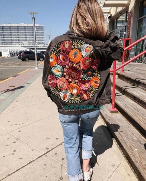 women's jackets denim jacket woman 2021 fashion washed back embroidery casual female, Black;brown
women's jackets denim jacket woman 2021 fashion washed back embroidery casual female, Black;brown