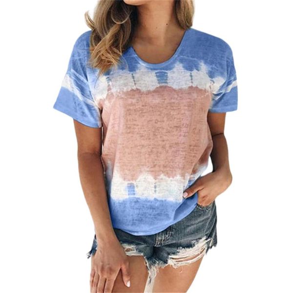 women's t-shirt summer women relaxation explosive tie-dyed fashion loose round neck short sleeve, White
women's t-shirt summer women relaxation explosive tie-dyed fashion loose round neck short sleeve, White