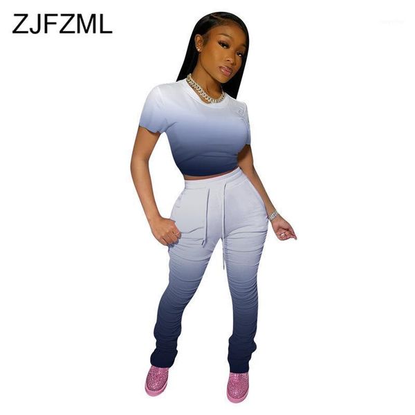 sportswear gradient 2 piece matching sets women tracksuit summer short sleeve slim fit t shirt and pleated joggers sweat suits women's, Gray
sportswear gradient 2 piece matching sets women tracksuit summer short sleeve slim fit t shirt and pleated joggers sweat suits women's, Gray