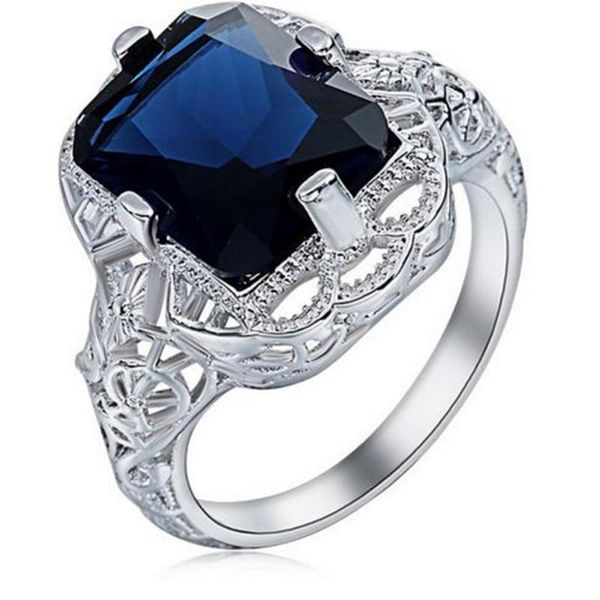 wedding rings unique fahion luxury princess cut blue gem stone crystal engagement for women jewelry gift anillos mujer, Slivery;golden
wedding rings unique fahion luxury princess cut blue gem stone crystal engagement for women jewelry gift anillos mujer, Slivery;golden