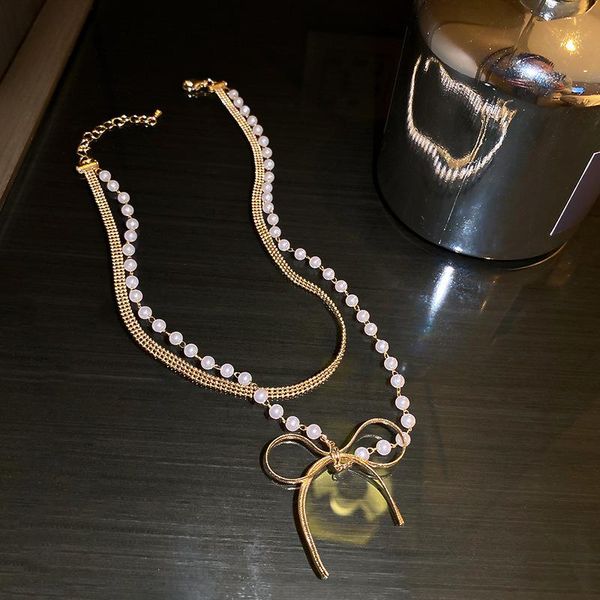 chains korean trendy pearl chain bowknot double layer clavicle 2021 fashion necklace female chokers delicate pendant, Silver
chains korean trendy pearl chain bowknot double layer clavicle 2021 fashion necklace female chokers delicate pendant, Silver