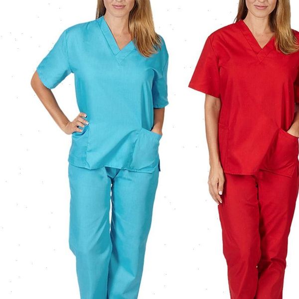 two piece set men women tracksuits short sleeve v neck pants nursing working uniform suit conjuntos de mujer, Gray
two piece set men women tracksuits short sleeve v neck pants nursing working uniform suit conjuntos de mujer, Gray