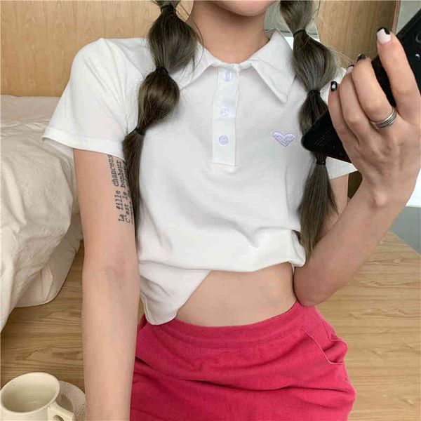 lucyever summer casual short sleeve t-shirt women fashion slim turndown collar shirts woman wild solid color ladies 210521, White
lucyever summer casual short sleeve t-shirt women fashion slim turndown collar shirts woman wild solid color ladies 210521, White