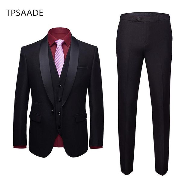shawl lapel solid black men's groom tuxedos for wedding suits three pieces jacket pants vest formal man blazer latest style & blazers, White;black
shawl lapel solid black men's groom tuxedos for wedding suits three pieces jacket pants vest formal man blazer latest style & blazers, White;black