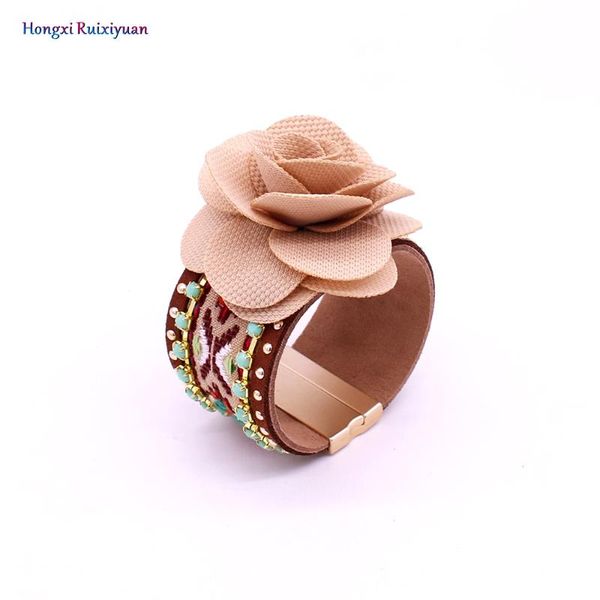 hongxi ruixiyuan bracelet bohemian leather handmade fine flower women's crystal magnetic buckle jewelry bangle, Black
hongxi ruixiyuan bracelet bohemian leather handmade fine flower women's crystal magnetic buckle jewelry bangle, Black
