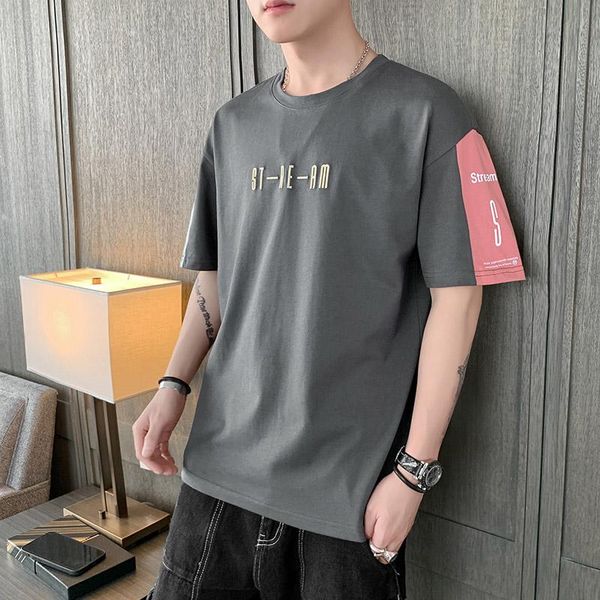 men's t-shirts fashion 2021 summer embroidered letter half-sleeve t- shirt men 's korean -style- loose -fit casual round neck shor, White;black
men's t-shirts fashion 2021 summer embroidered letter half-sleeve t- shirt men 's korean -style- loose -fit casual round neck shor, White;black