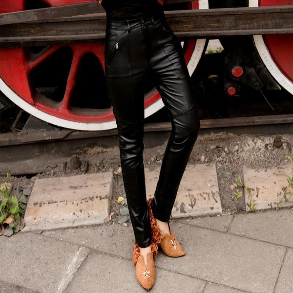women's pants & capris casual genuine women sheepskin real trousers streetwear fake zipper fashion lady slim leather pencil, Black;white
women's pants & capris casual genuine women sheepskin real trousers streetwear fake zipper fashion lady slim leather pencil, Black;white