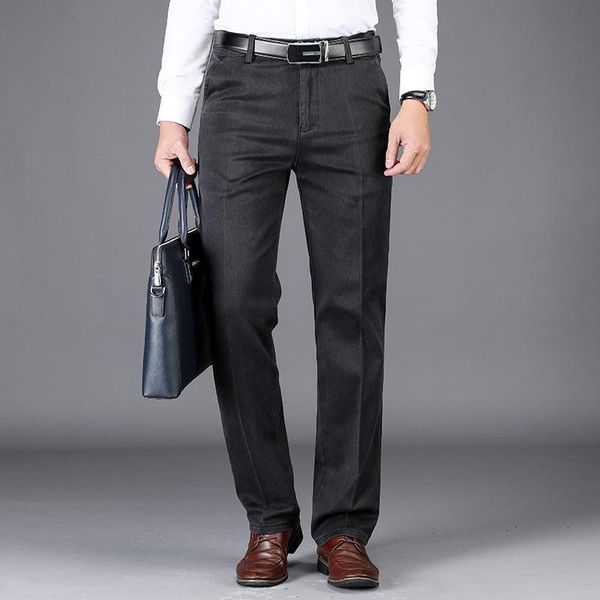 autumn winter men high waist dark gray jeans classic style business casual elastic straight denim pants male brand trousers men's, Black
autumn winter men high waist dark gray jeans classic style business casual elastic straight denim pants male brand trousers men's, Black
