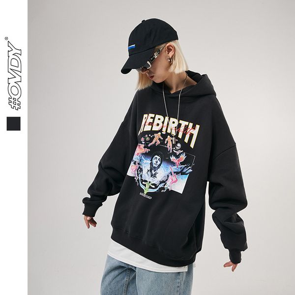wxwovdy 2021 autumn winter new street chaogao street rebirth theme print plush loose hooded sweater men, Black
wxwovdy 2021 autumn winter new street chaogao street rebirth theme print plush loose hooded sweater men, Black