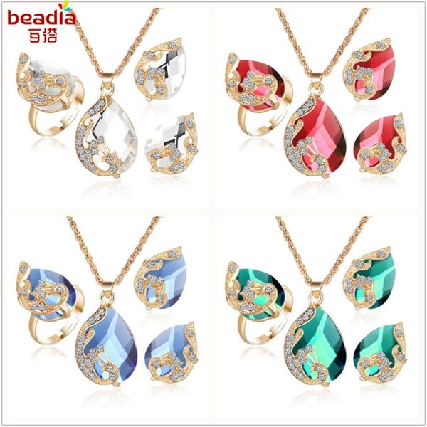 earrings & necklace austrian crystal water drop peacock three-piece suit pendant bracelet 1set/bag 5 color for women gift, Silver
earrings & necklace austrian crystal water drop peacock three-piece suit pendant bracelet 1set/bag 5 color for women gift, Silver