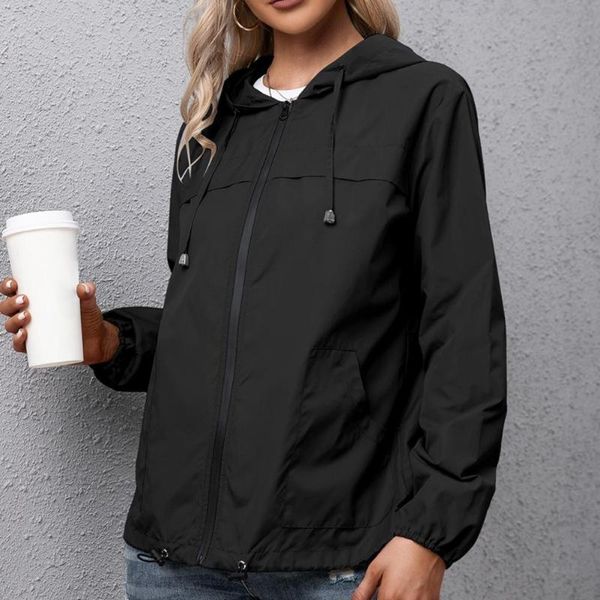 women's jackets thin classic long sleeve women hooded jacket lightweight cardigan hoodie for daily wear, Black;brown
women's jackets thin classic long sleeve women hooded jacket lightweight cardigan hoodie for daily wear, Black;brown