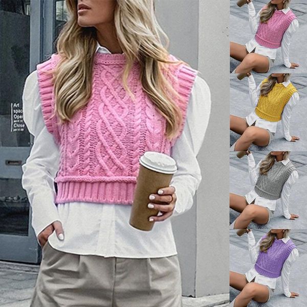 women's tanks & camis casual women sweater vest sleeveless solid color cable knit tank streetwear, White
women's tanks & camis casual women sweater vest sleeveless solid color cable knit tank streetwear, White