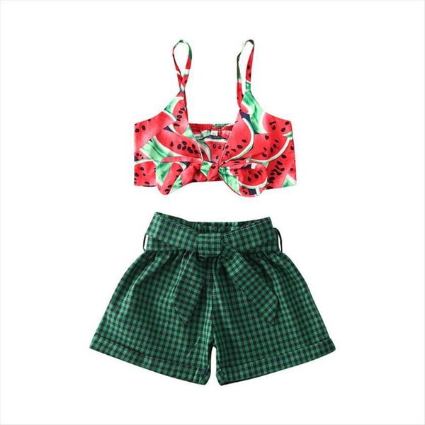 summer 0 4y kids girls clothes sets watermelon printed strapless bow vest plaid shorts 2pcs, White
summer 0 4y kids girls clothes sets watermelon printed strapless bow vest plaid shorts 2pcs, White