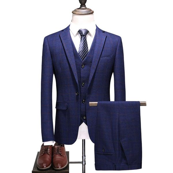 men's suits & blazers 2021 business casual plaid suit boutique british style groom wedding dress fashion korean slim 3 piece set, White;black
men's suits & blazers 2021 business casual plaid suit boutique british style groom wedding dress fashion korean slim 3 piece set, White;black