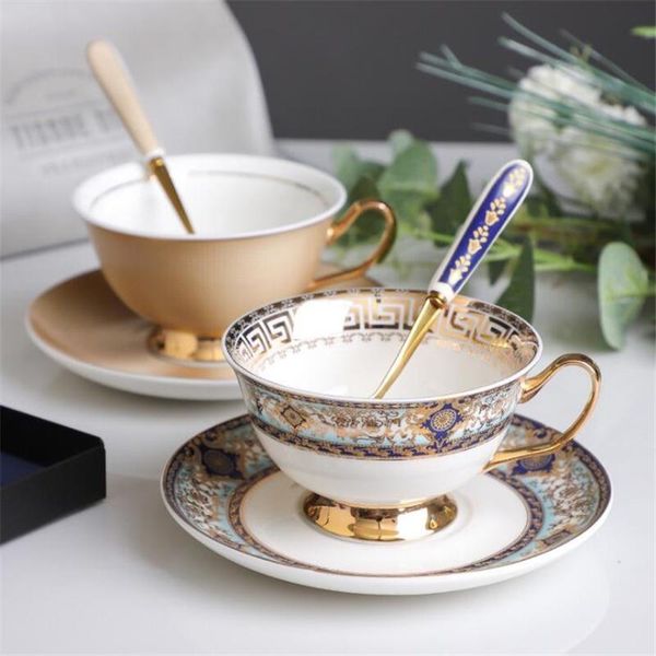 mugs 250ml european high-end ceramic coffee cup set luxury gold edge american home mug with spoon saucer
mugs 250ml european high-end ceramic coffee cup set luxury gold edge american home mug with spoon saucer