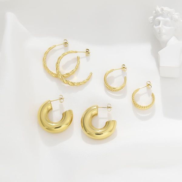 dangle & chandelier stainless steel c hoops 18k golden couple jewerly sets 2021 punk twisted thick semi circle earrings women unusual weddin, Silver
dangle & chandelier stainless steel c hoops 18k golden couple jewerly sets 2021 punk twisted thick semi circle earrings women unusual weddin, Silver