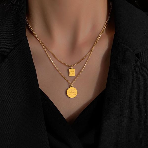 lifefontier trendy geometric multi layer pendant necklace fashion stainless steel gold plated beads chain good luck chokers, Golden;silver
lifefontier trendy geometric multi layer pendant necklace fashion stainless steel gold plated beads chain good luck chokers, Golden;silver
