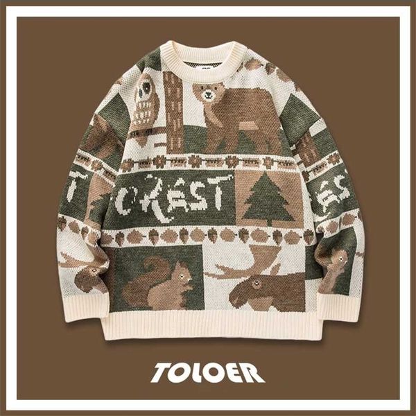 winter sweaters men casual round neck bear pattern retro mens pullovers japanese style couple sweater cute women pullover 211008, White;black
winter sweaters men casual round neck bear pattern retro mens pullovers japanese style couple sweater cute women pullover 211008, White;black