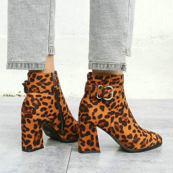 boots 2021 leopard women ankle square heel short fashion pointed toe buckle zipper autumn winter, Black
boots 2021 leopard women ankle square heel short fashion pointed toe buckle zipper autumn winter, Black