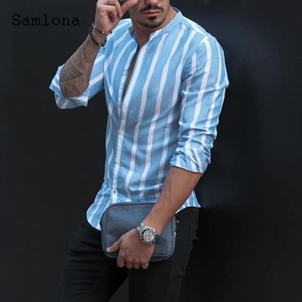 men's casual shirts samlona men skinny baisc shirt england style 2021 autumn long sleeve model stripes blouse mens clothing, White;black
men's casual shirts samlona men skinny baisc shirt england style 2021 autumn long sleeve model stripes blouse mens clothing, White;black