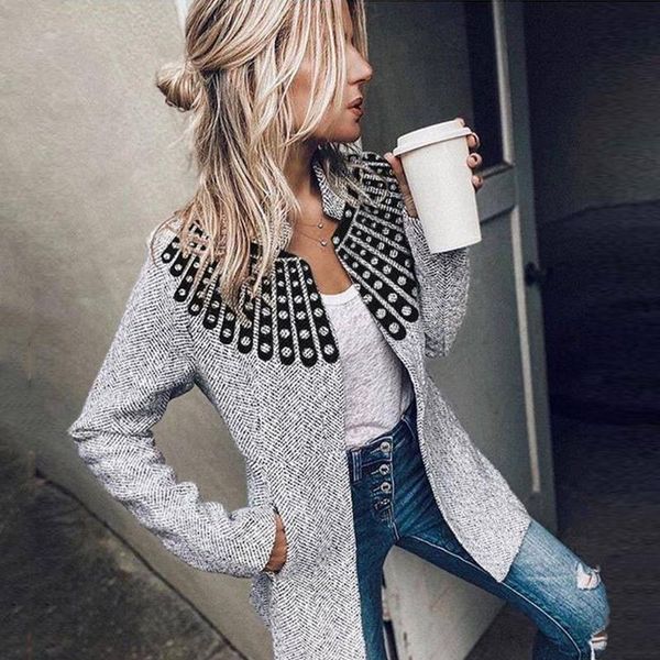 women's wool & blends 2021 women coats slim long sleeve office lady jackets spring autumn elegant o neck pockets fashion female outwear, Black
women's wool & blends 2021 women coats slim long sleeve office lady jackets spring autumn elegant o neck pockets fashion female outwear, Black