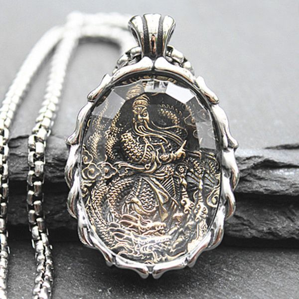 retro overheersend glas guan gong amulet hanger mannen ketting erye lucky en boze geesten donsjack keten, Silver
retro overheersend glas guan gong amulet hanger mannen ketting erye lucky en boze geesten donsjack keten, Silver
