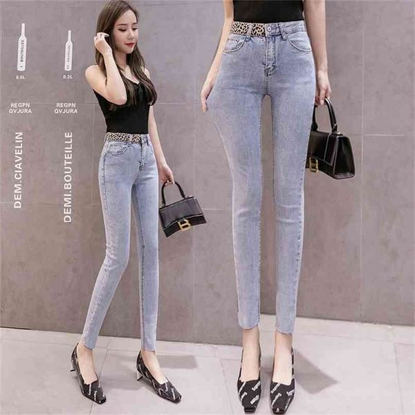 women's jeans autumn version high waist slim head leopard print stitching wild feet women 210520, Blue
women's jeans autumn version high waist slim head leopard print stitching wild feet women 210520, Blue