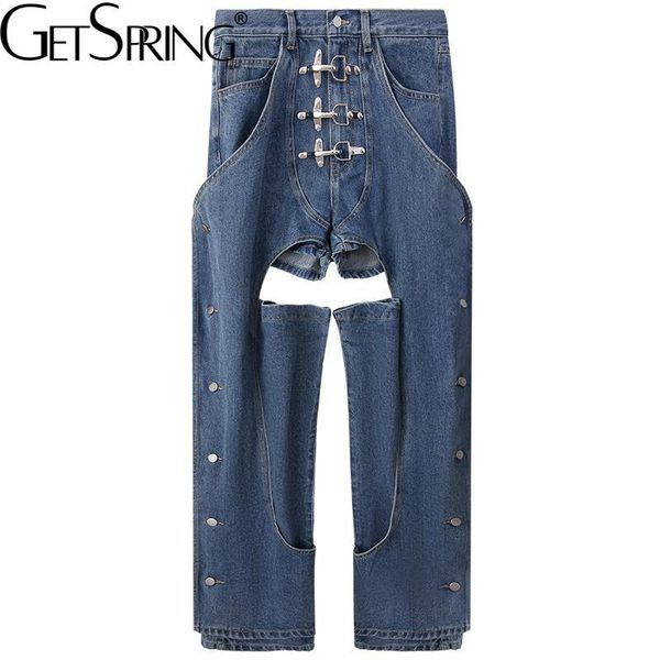 women's jeans getspring women irregular hollow out fake two woman high waist asymmetry long denim pants 2021 fashion, Blue
women's jeans getspring women irregular hollow out fake two woman high waist asymmetry long denim pants 2021 fashion, Blue