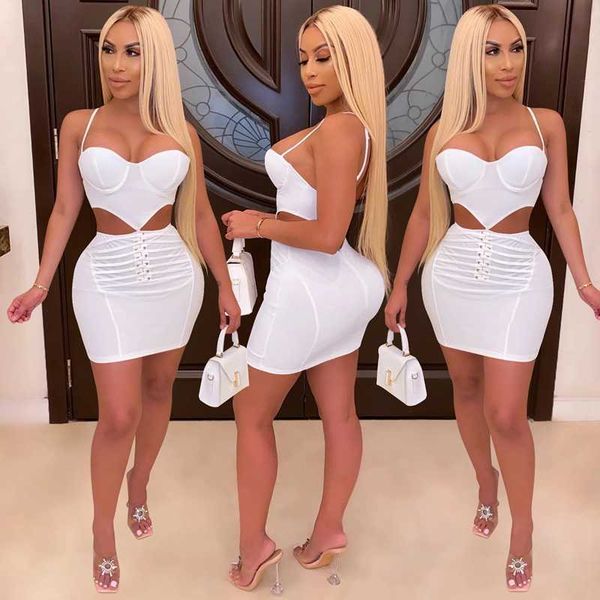 party club summer 2021 sleeveless spaghetti strap hollow out white short bodycon cute mini dresses for women, Black;white
party club summer 2021 sleeveless spaghetti strap hollow out white short bodycon cute mini dresses for women, Black;white