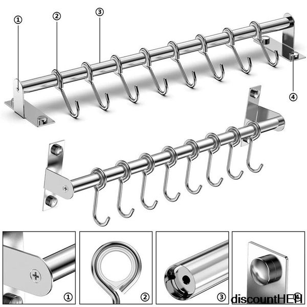 hangers & racks 8 stainless steel removable hanging rods kitchen bathroom hook pendant hanger 50cm magic wall-mounted organizer 
hangers & racks 8 stainless steel removable hanging rods kitchen bathroom hook pendant hanger 50cm magic wall-mounted organizer