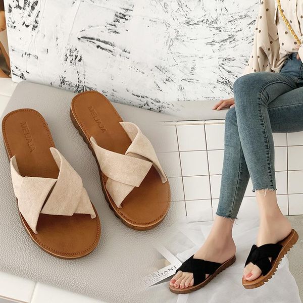 summer flat-bottomed cross-word women's sandals and slippers casual soft-bottom beach, Black
summer flat-bottomed cross-word women's sandals and slippers casual soft-bottom beach, Black