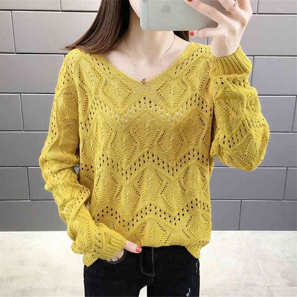 loose hollow out v-neck knitwear women solid spring sweaters large size knitted pullovers elegant lady long sleeve jumper 210522, White;black
loose hollow out v-neck knitwear women solid spring sweaters large size knitted pullovers elegant lady long sleeve jumper 210522, White;black