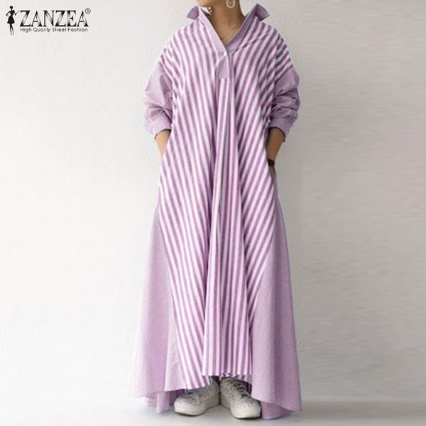 2021elegant lapel robe womens autumn sundress zanzea 2021 casual long sleeve maxi vestidos female striped shirt dress plus size 5xl, Black;gray
2021elegant lapel robe womens autumn sundress zanzea 2021 casual long sleeve maxi vestidos female striped shirt dress plus size 5xl, Black;gray
