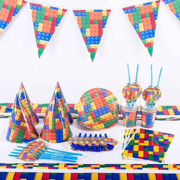 disposable dinnerware toy legao block brain storm game party boy blue baby shower banner happy birthday tableware sets and decoration
disposable dinnerware toy legao block brain storm game party boy blue baby shower banner happy birthday tableware sets and decoration