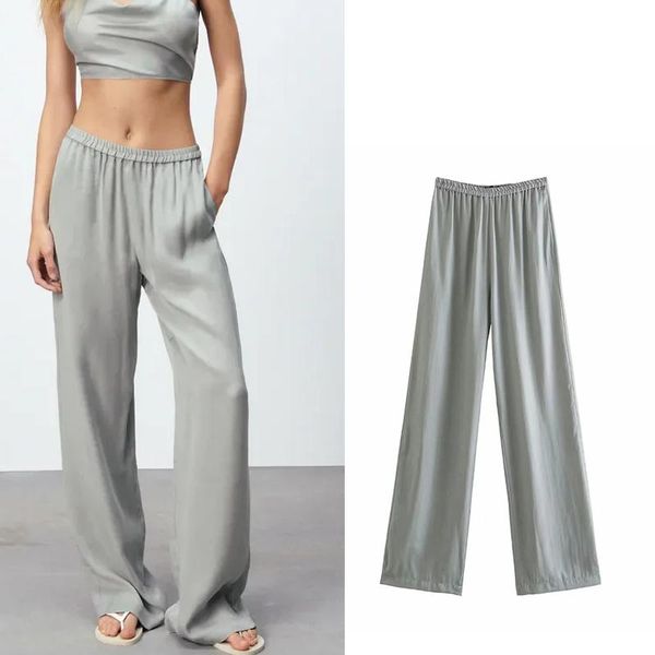women's pants & capris grey blended drape women za 2022 summer high waist relaxed trousers elastic straight leg casual loose, Black;white
women's pants & capris grey blended drape women za 2022 summer high waist relaxed trousers elastic straight leg casual loose, Black;white