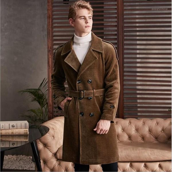 men's trench coats knee-length corduroy coat jacket men plus size windbreaker winter male british fashion lapel long sleeve overcoat, Tan;black
men's trench coats knee-length corduroy coat jacket men plus size windbreaker winter male british fashion lapel long sleeve overcoat, Tan;black