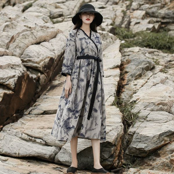 johnature vintage dress sashes v-neck women clothes autumn loose print leisure full sleeve cotton linen women dresses 210521, Black;gray
johnature vintage dress sashes v-neck women clothes autumn loose print leisure full sleeve cotton linen women dresses 210521, Black;gray