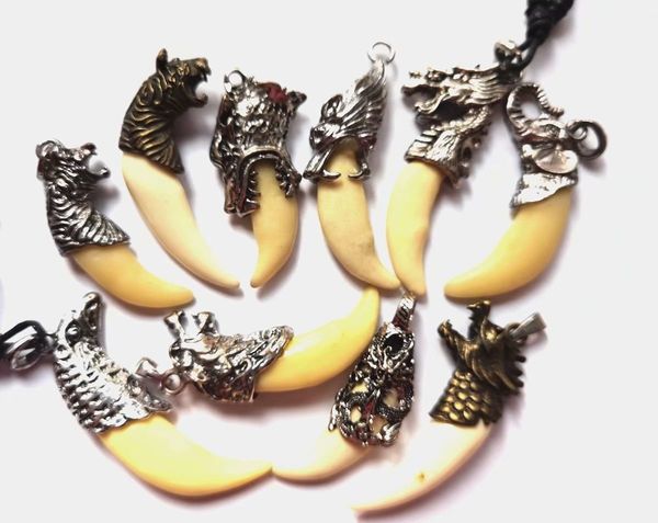 12 pcs trendy cool men wolf head pendant punk tooth necklace gothic jewelry sweater chain gift, Silver
12 pcs trendy cool men wolf head pendant punk tooth necklace gothic jewelry sweater chain gift, Silver